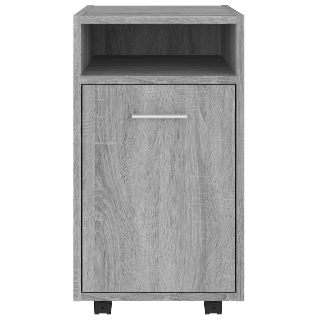 Side Cabinet with Wheels Grey Sonoma 33x38x60 cm Engineered Wood
